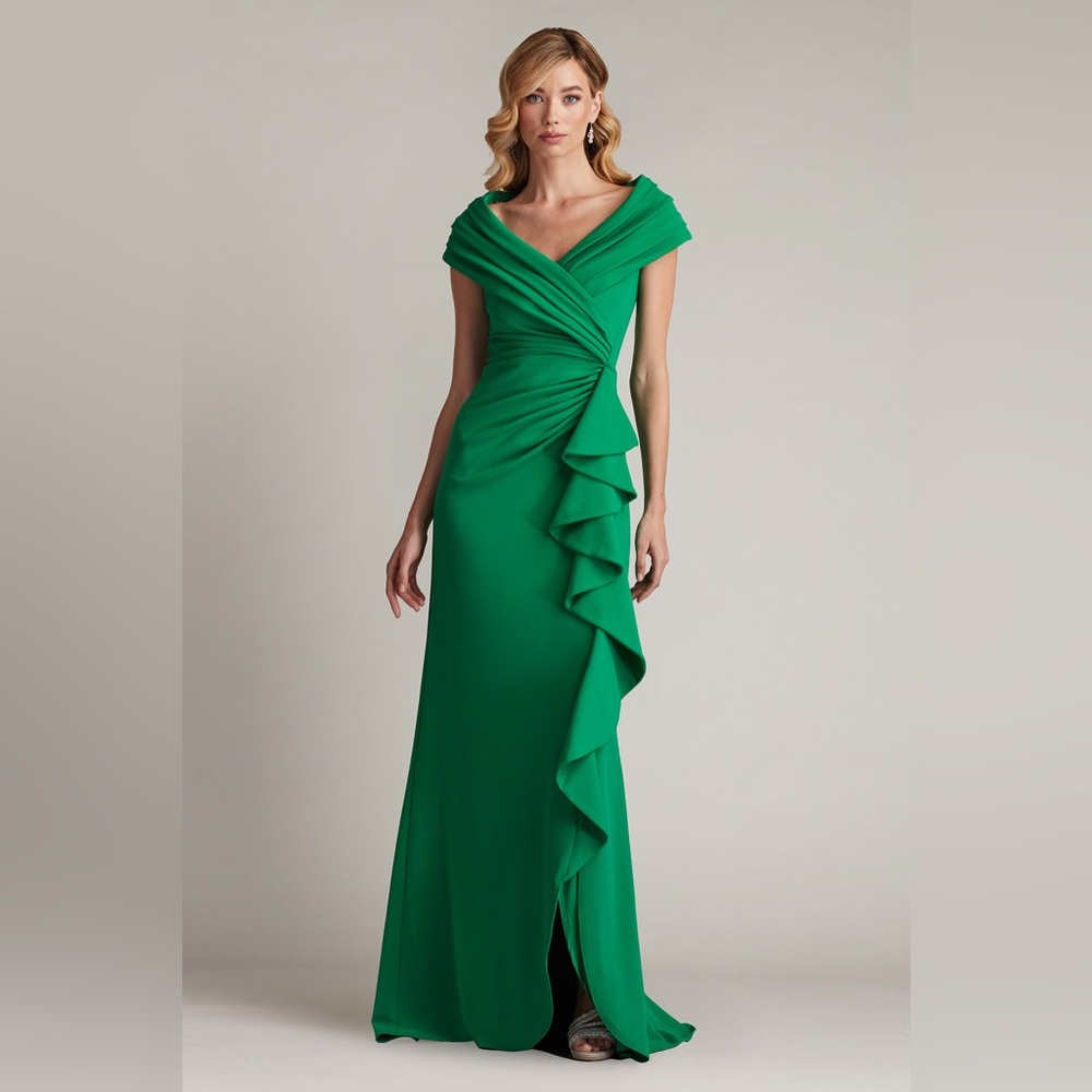 TADASHI SHOJI - TALISE WATERFALL FLOUNCE GOWN